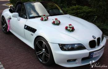 Białe BMW Z3 do ślubu, wesela kabriolet cabrio, Samochód, auto do ślubu, limuzyna Wielichowo