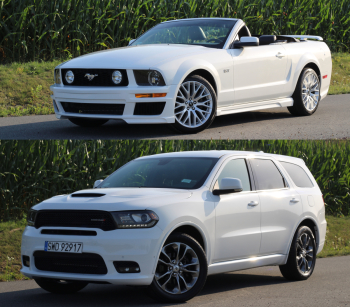 Ford Mustang GT Biały kabriolet cabrio i SUV Dodge Durango HEMI V8, Samochód, auto do ślubu, limuzyna Ustroń