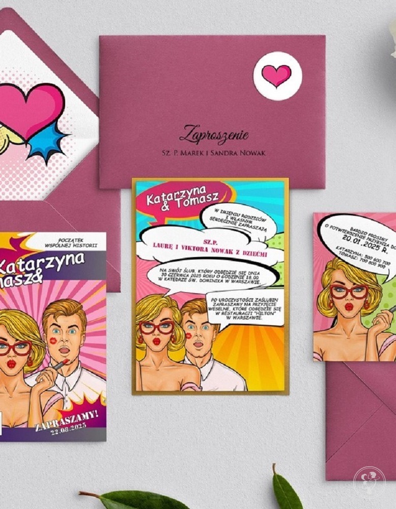 ZAPROSZENIE JEDNOKARTKOWE POP ART 3 - zdjęcie 1