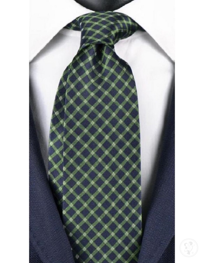 Ekskluzywny, niebiesko-zielony krawat - zdjęcie 1