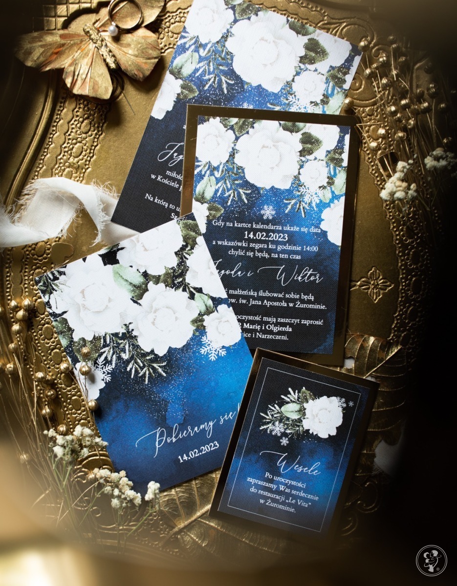 Zaproszenie ślubne jednokartkowe – Zimowe róże - zdjęcie 1