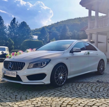 Biały Mercedes CLA AMG | Auto do ślubu Wadowice Sucha Beskidzka, małopolskie