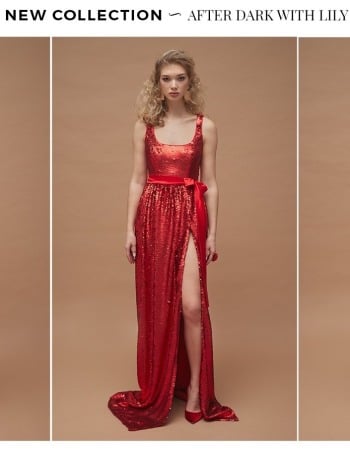 Limitowana edycja - ekskluzywna sukienka z czerwonych cekinów - zdjęcie 1
