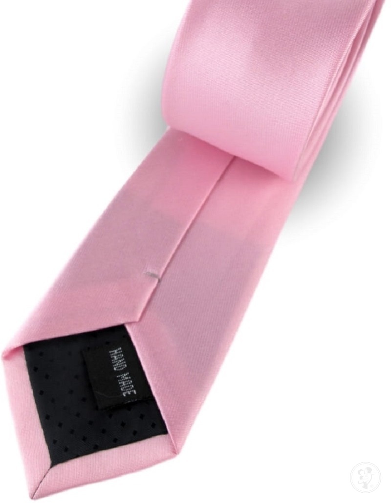 Krawat Męski Elegancki Modny Klasyczny szeroki gładki pudrowy różowy G305 - zdjęcie 1