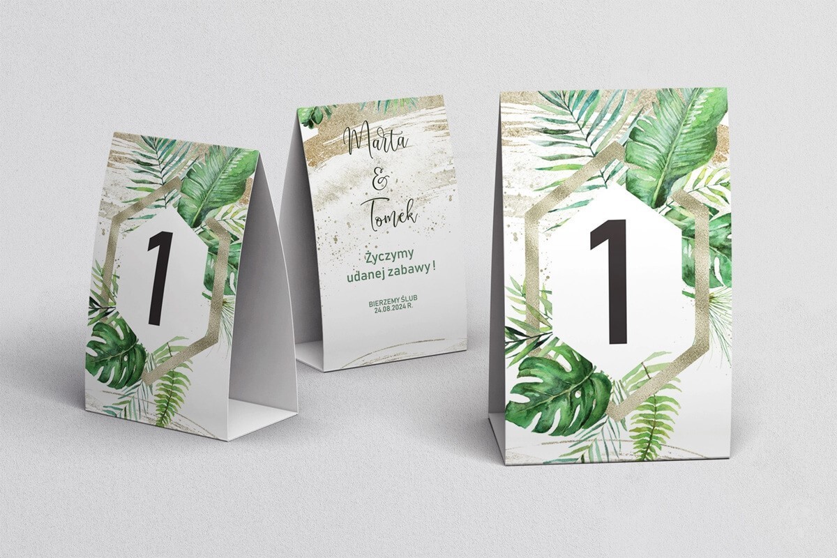 Numery na stół  Tropical - 4 wzory - zdjęcie 1