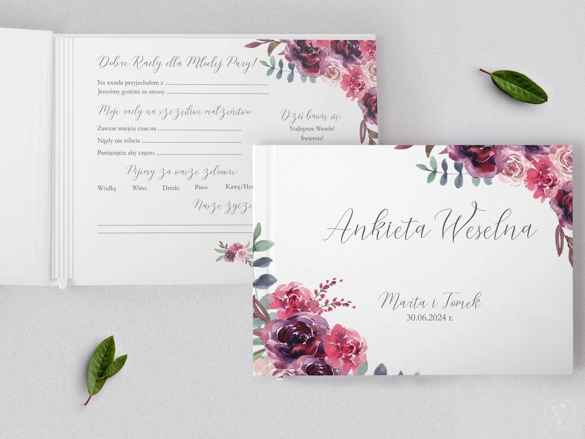 Ankieta Weselna pastellowe - 4 wzory - zdjęcie 1