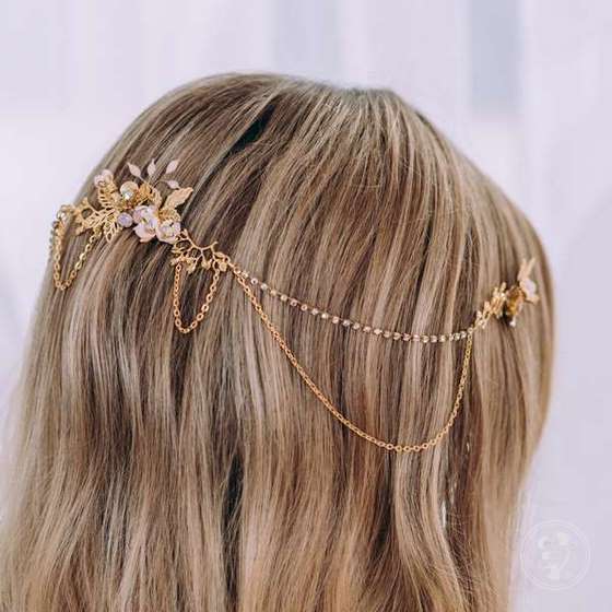 Flora Gold trzyczęściowy grzebień ślubny - zdjęcie 1