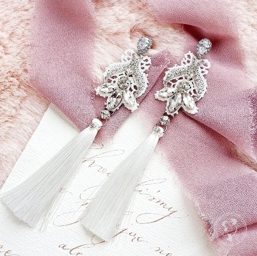 Amelia Tassel Line Silver - kolczyki - zdjęcie 1