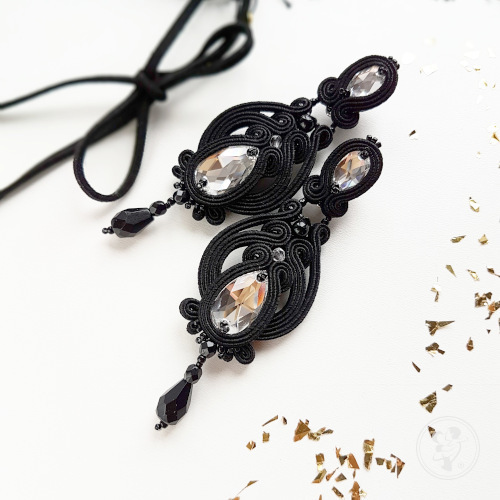 Wieczorowe kolczyki soutache - Kandelabry - zdjęcie 1
