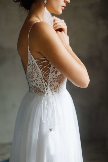Suknia ślubna boho na ramiączkach / CALLISFENIA - zdjęcie 1