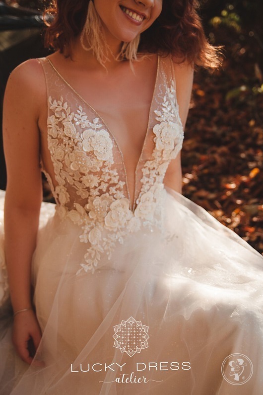 Suknia ślubna glitter różowe złoto / GABRIELA - zdjęcie 1