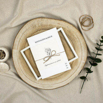 Minimalistyczne zaproszenia ślubne Tulip Ivo - zdjęcie 1