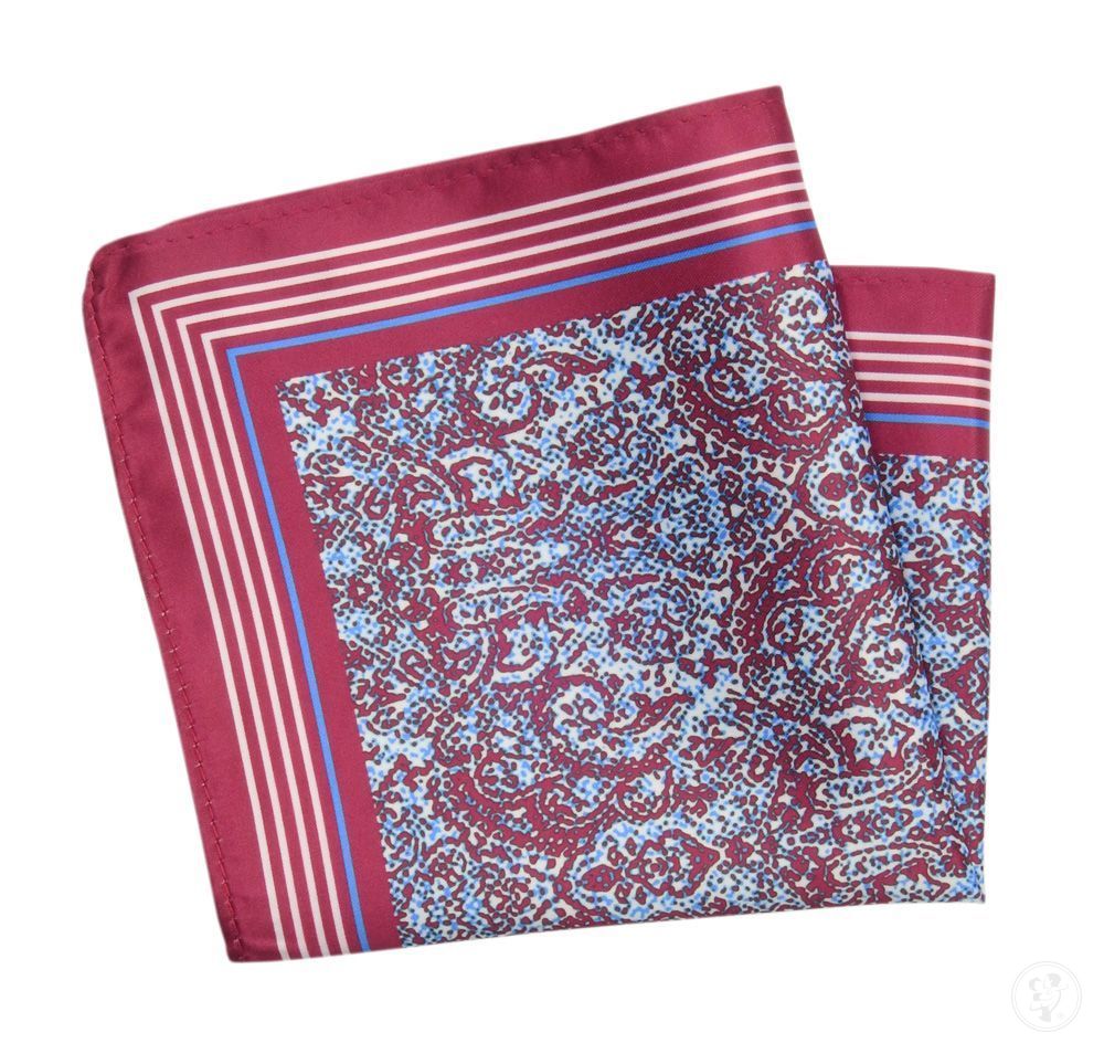 Poszetka Męska ALTIES, Bordowo-Niebieska Wzór Geometryczny, Męska, Elegancka - zdjęcie 1