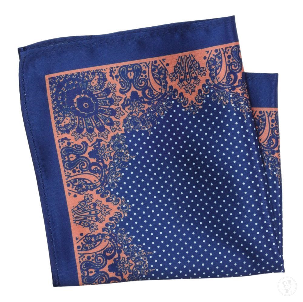 Poszetka Męska ALTIES, Granatowa w Groszki, Kropki, Męska, Elegancka - zdjęcie 1