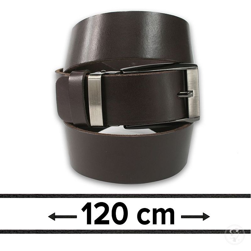 Pasek do Spodni, Brązowy 120 cm, Skórzany, Elegancki, Męski, Możliwość Skrócenia -ZET - zdjęcie 1