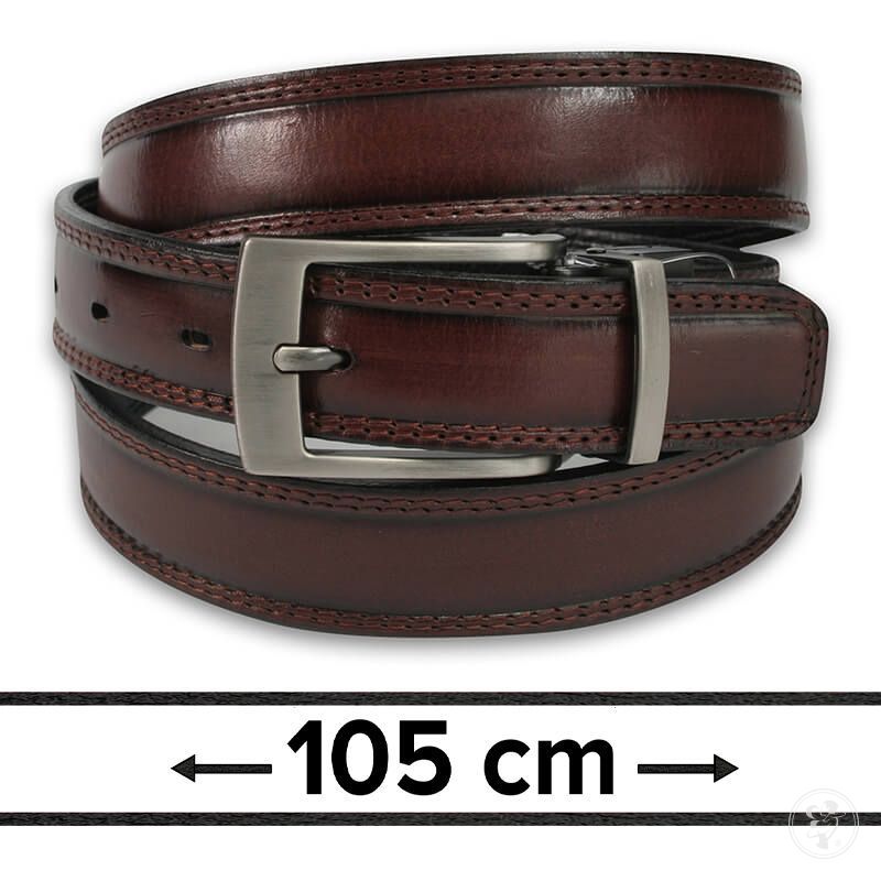 Pasek Dwustronny do Spodni, Czarno-Brązowy, 105 cm, Elegancki, Męski, Skórzany -ZET - zdjęcie 1