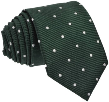 Krawat jedwabny w grochy - zdjęcie 1