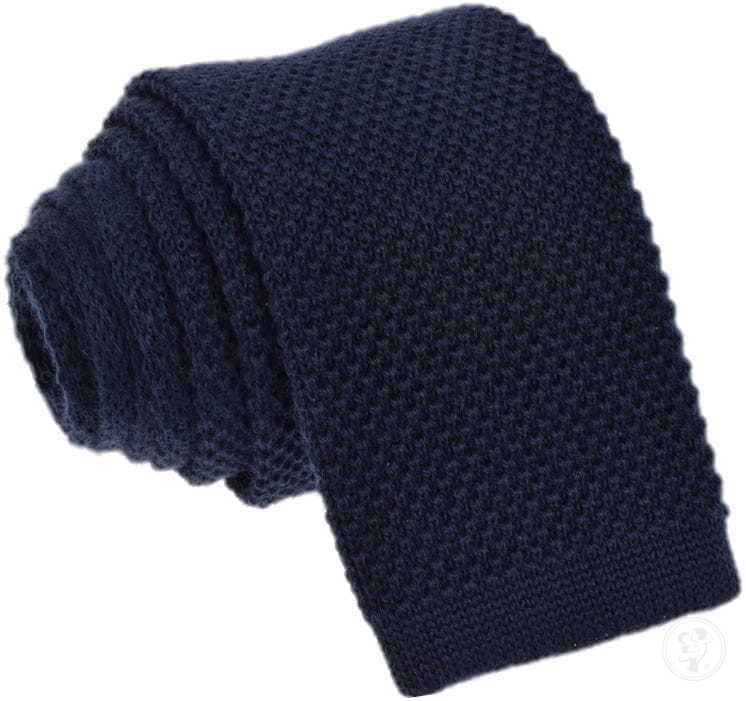 Krawat knit jednolity granat - zdjęcie 1