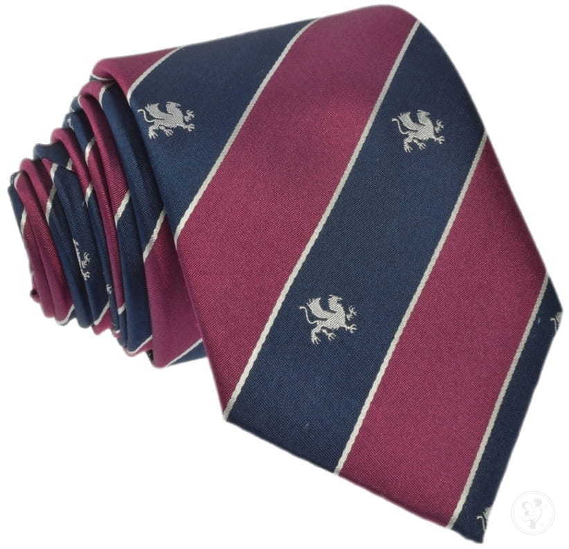 Krawat jedwabny - klubowy (gryf) - zdjęcie 1