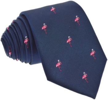 Krawat jedwabny – flamingi - zdjęcie 1