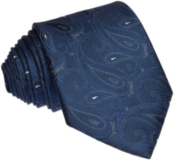Krawat jedwabny paisley granat (4) - zdjęcie 1