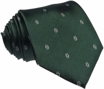 Krawat jedwabny - paragraf (zielony) - zdjęcie 1