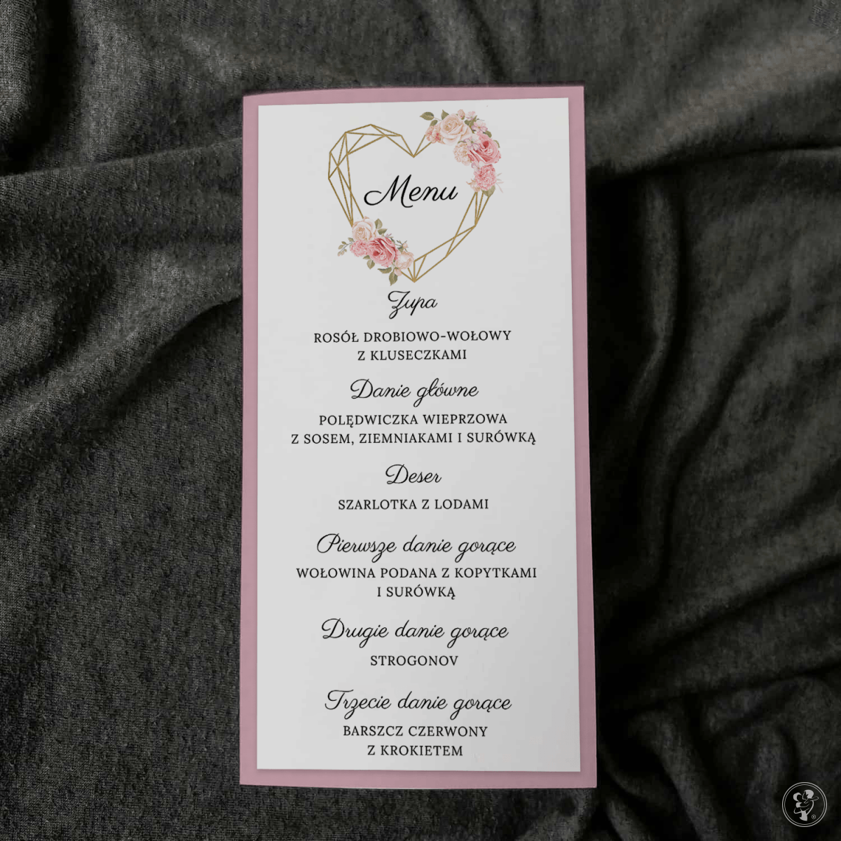 Serce do kwadratu klejone - Menu jednokartkowe [1] - zdjęcie 1