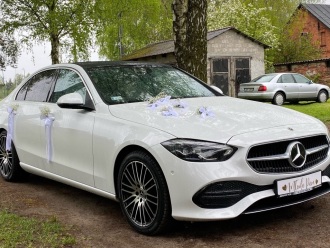 Limuzyna/Auto/Samochód do ślubu, Mercedes C perłowy, Nowy 2022,  Toruń