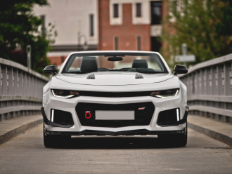 Chevrolet Camaro 6.2 V8 - 455-konny, biały kabriolet do ślubu :) | Auto do ślubu Kraków, małopolskie