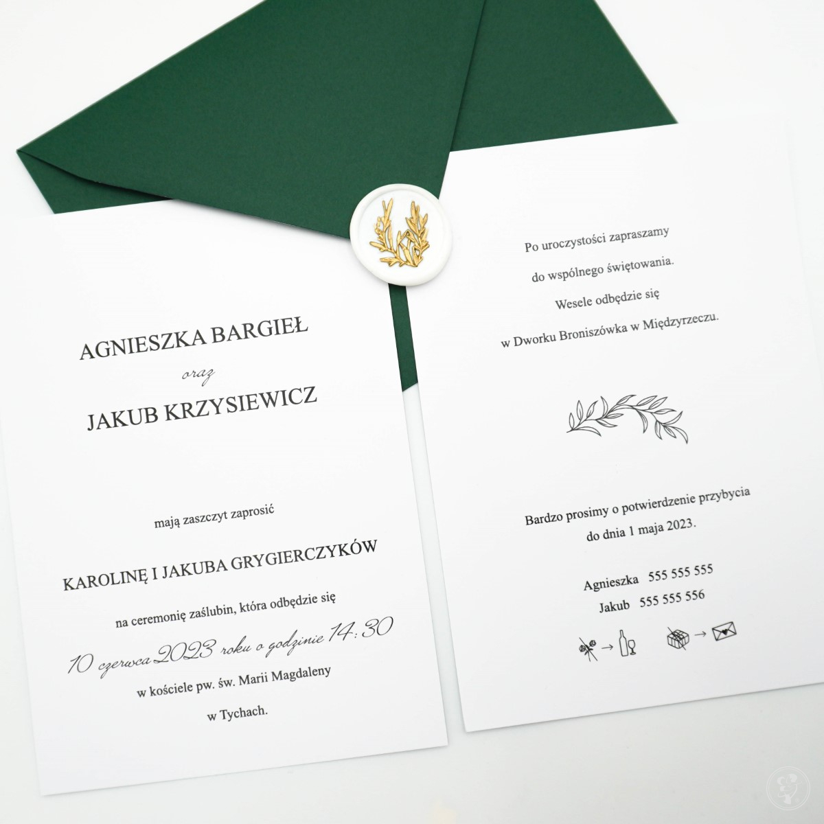 Zaproszenia klasyczne AJ – wzór 51 - zdjęcie 1