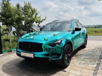 Zielony Infiniti Mint Chrom QX70s | Auto do ślubu Dobczyce, małopolskie