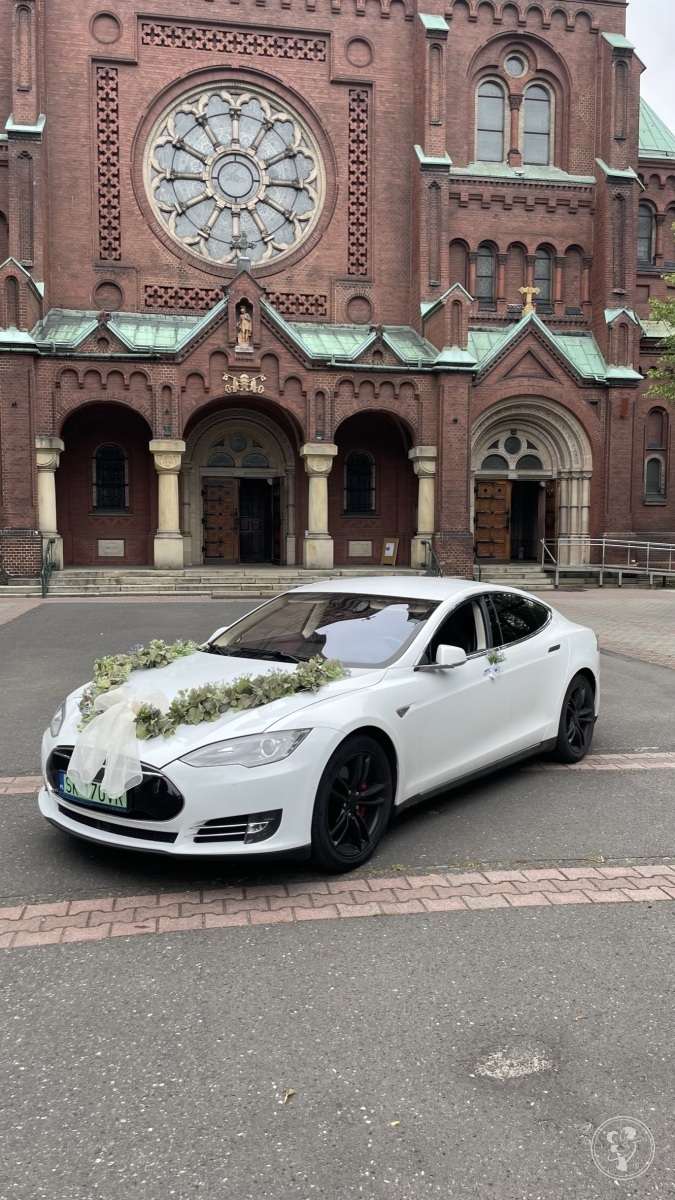 Biała Tesla model S | Auto do ślubu Katowice, śląskie - zdjęcie 1
