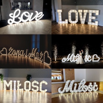 Misja - Ślub i Wesele Napis Love | Dekoracje światłem Pilzno, podkarpackie