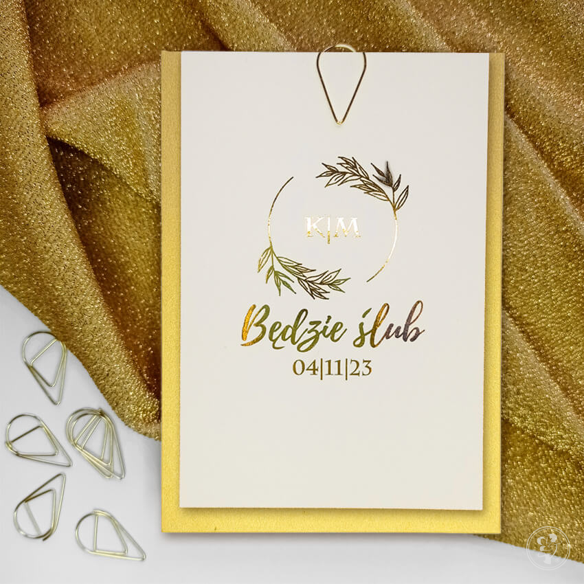 OLIWIA – złote zaproszenia ślubne - zdjęcie 1