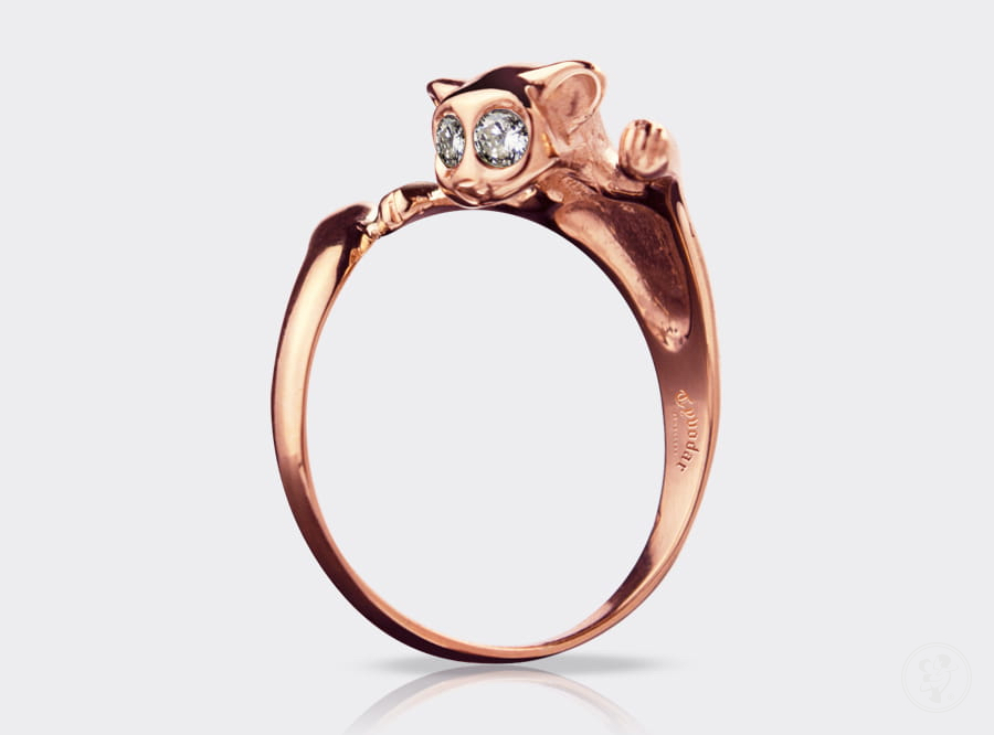 DIAMENTOWY PIERŚCIONEK Z KOTEM | TYVODAR.COM - zdjęcie 1