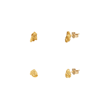 Kolczyki wkrętki z lśniącymi samorodkami złota z Australii - zdjęcie 1