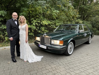 Zielony Rolls Royce Silver Spur IV | Auto do ślubu Kraków, małopolskie