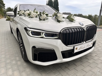 Białe BMW 750LD | Auto do ślubu Gdynia, pomorskie