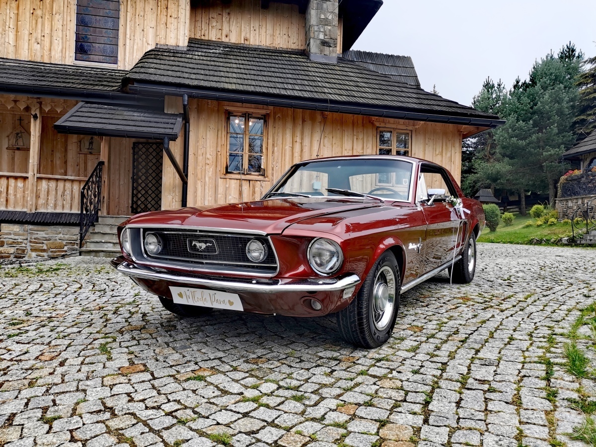 Bordowy Ford Mustang 1968 | Auto do ślubu Kraków, małopolskie - zdjęcie 1