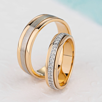 Obrączki ślubne wykonane z dwóch kolorów złota - zdjęcie 1