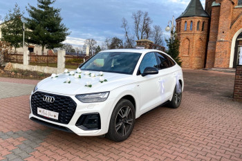 Białe Audi Q5 Sportback | Auto do ślubu Częstochowa, śląskie