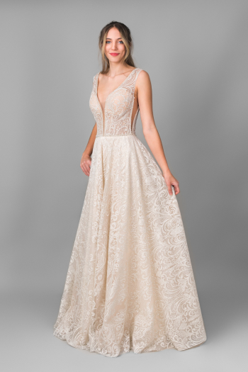 Suknia Ślubna '' LUISA '' brokatowa suknia , niezwykle efektowna . - zdjęcie 1