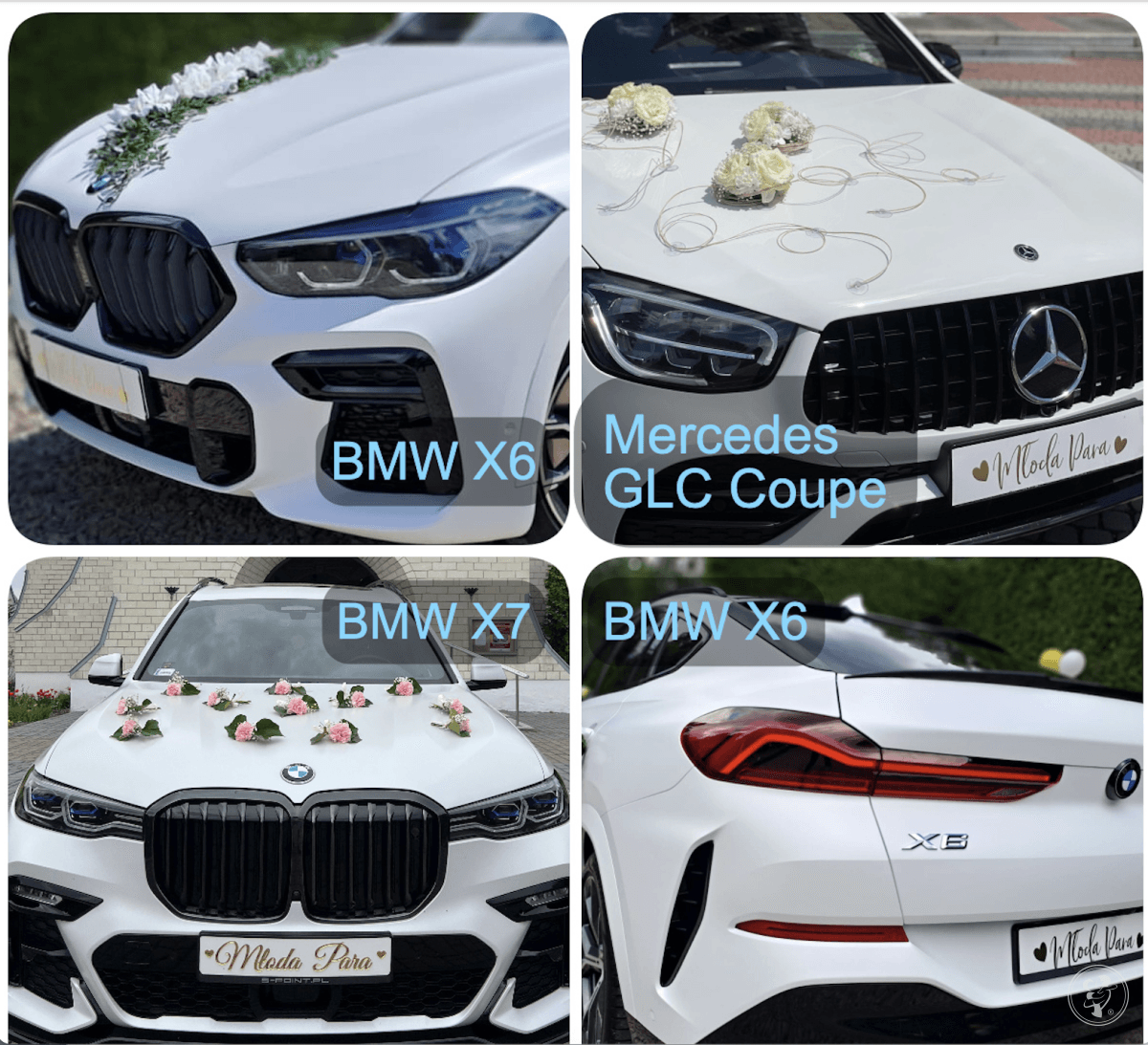 BMW X6, BMW X7, Mercedes E, GLC | Auto do ślubu Kraków, małopolskie - zdjęcie 1