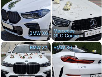 BMW X6, BMW X7, Mercedes E, GLC | Auto do ślubu Kraków, małopolskie