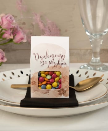 Podziękowanie dla gości draże cukierki w pudełku podziękowania wesele - zdjęcie 1