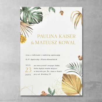 Zaproszenia ślubne Liście palmowe - zdjęcie 1