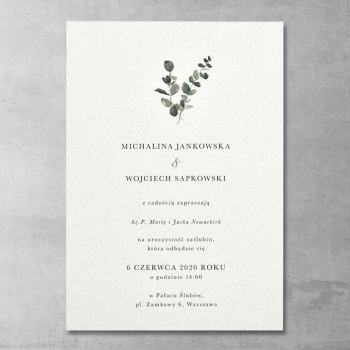 Zaproszenia ślubne Minimalistyczny eukaliptus - zdjęcie 1
