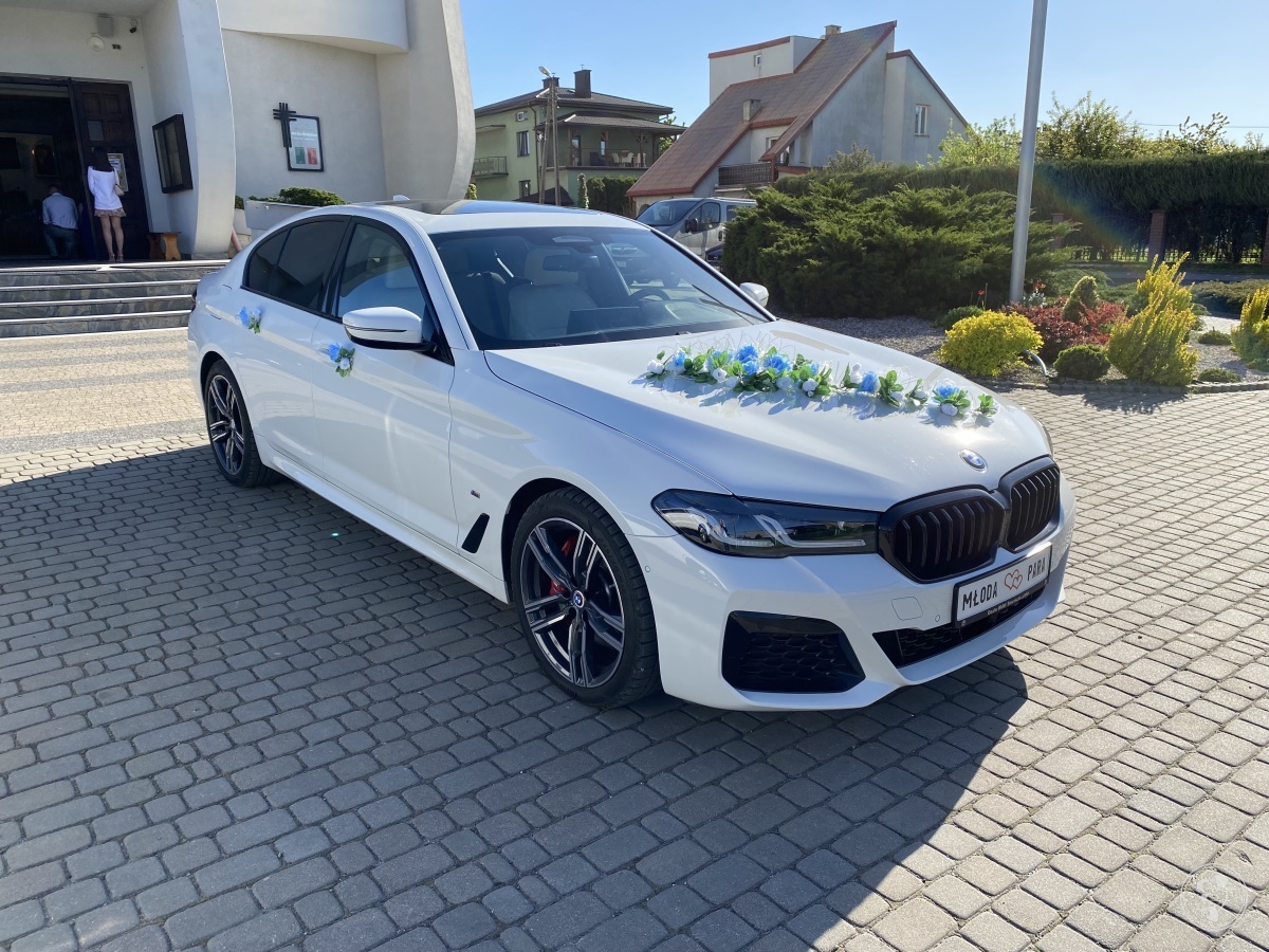 Białe BMW 5 G30 2023r M-pakiet | Auto do ślubu Lublin, lubelskie - zdjęcie 1