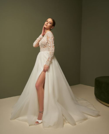 Biała suknia ślubna litery A Milana - zdjęcie 1