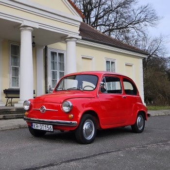 Czerwony Fiat 600D | Auto do ślubu Kraków, małopolskie